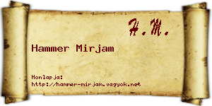 Hammer Mirjam névjegykártya